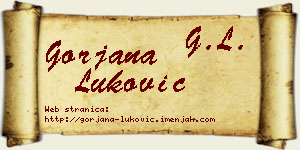 Gorjana Luković vizit kartica